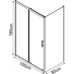ΚΑΜΠΙΝΑ ΟΡΘΟΓΩΝΙΑ ΔΙΑΦΑΝΗ ΚΡΥΣΤΑΛΛΟ ICL 1505BR 80x100x185 - Image 2