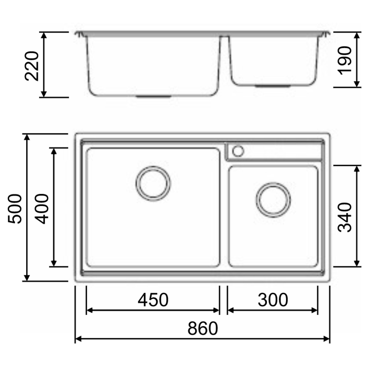 ΝΕΡΟΧΥΤΗΣ ΑΝΟΞΕΙΔΩΤΟΣ 86x50cm MACART CRYSTAL N-175 ΛΕΙΟΣ - Image 2