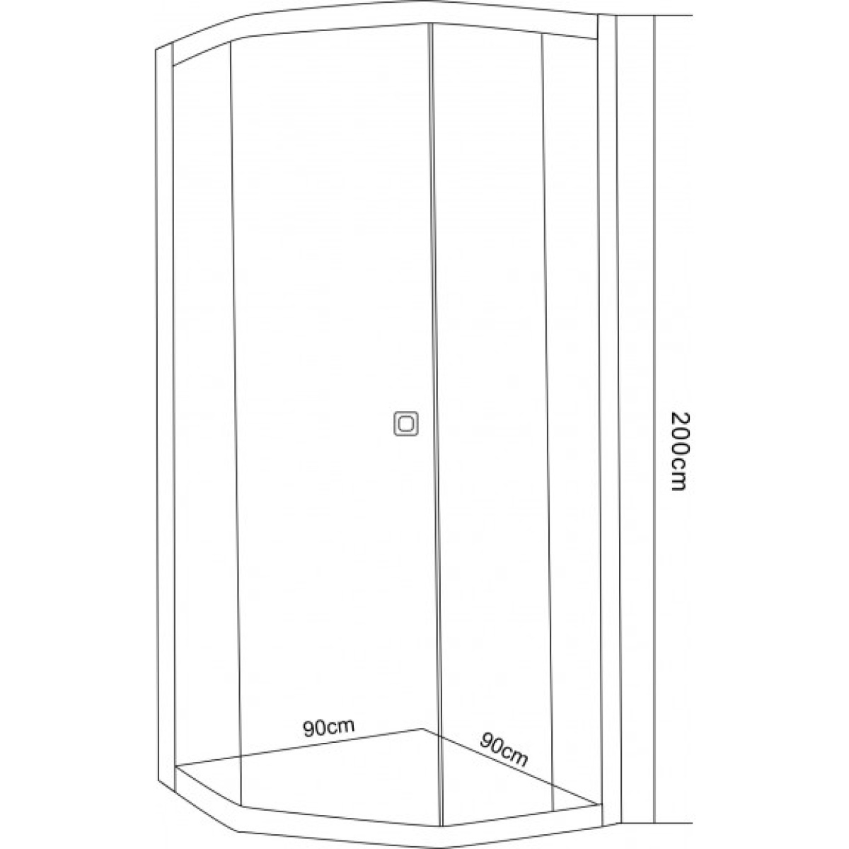 ΚΑΜΠΙΝΑ ΗΜΙΚΥΚΛΙΚΗ ΔΙΑΦΑΝΟ ΚΡΥΣΤΑΛΛΟ ICS 169FC 90x90x200 - Image 2