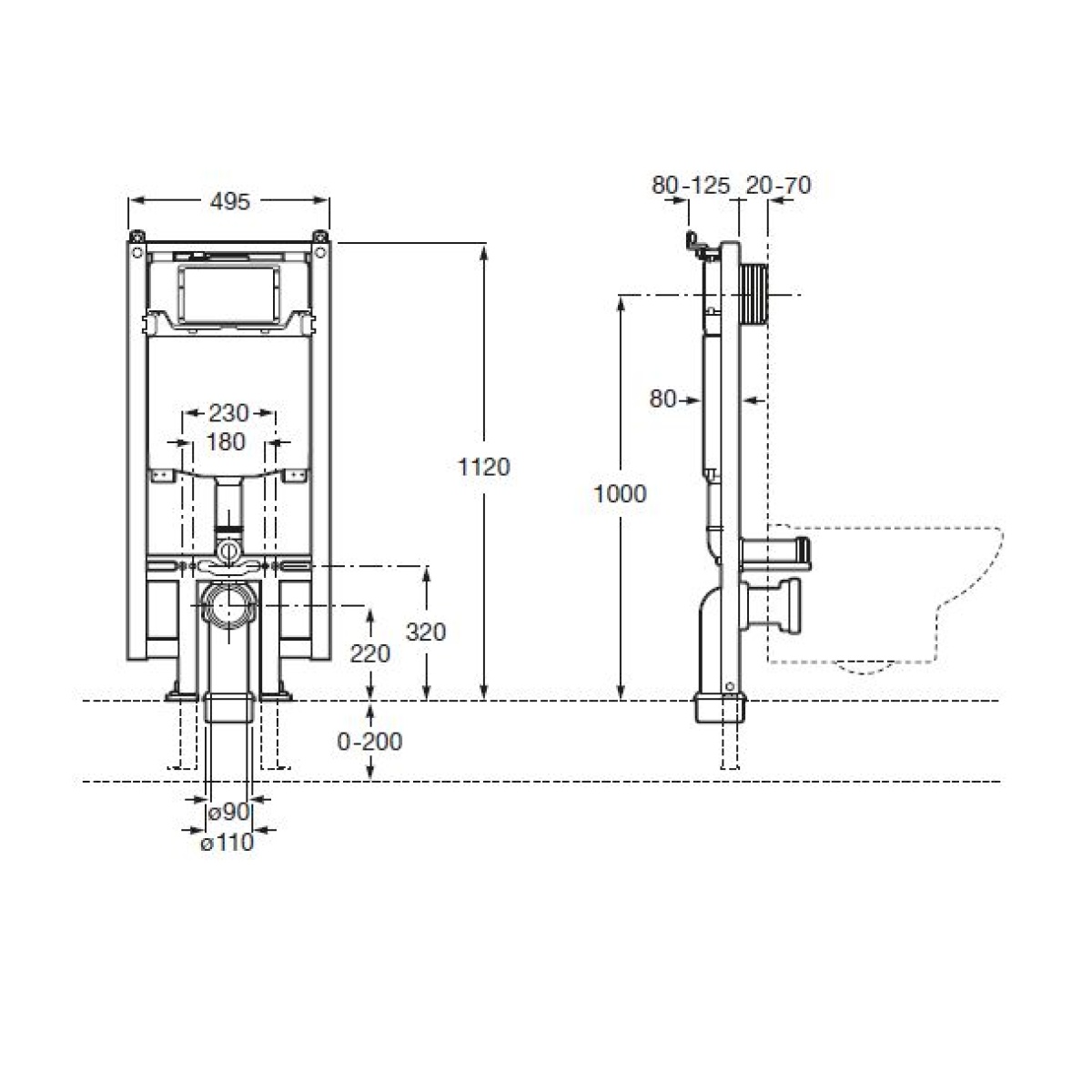 ΕΝΤΟΙΧΙΣΜΕΝΟ ΚΑΖΑΝΑΚΙ DUPLO WC ONE COMPACT A890073020 9cm ROCA - Image 2