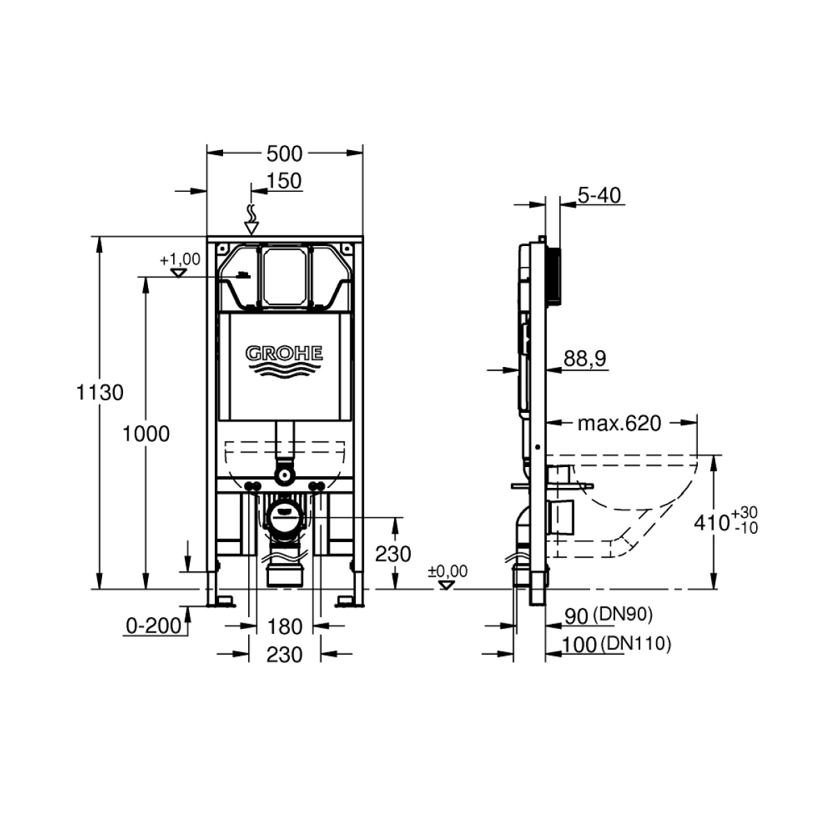 ΚΑΖΑΝΑΚΙ ΕΝΤΟΙΧΙΖΟΜΕΝΟ 39687000 RAPID SL SLIM GROHE - Image 2