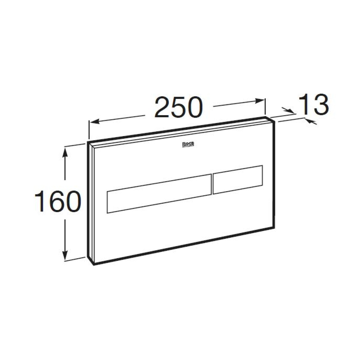 ΠΛΑΚΕΤΑ ROCA PL7.A DUAL A890188308 ΜΑΥΡΟ ΓΥΑΛΙ - Image 2
