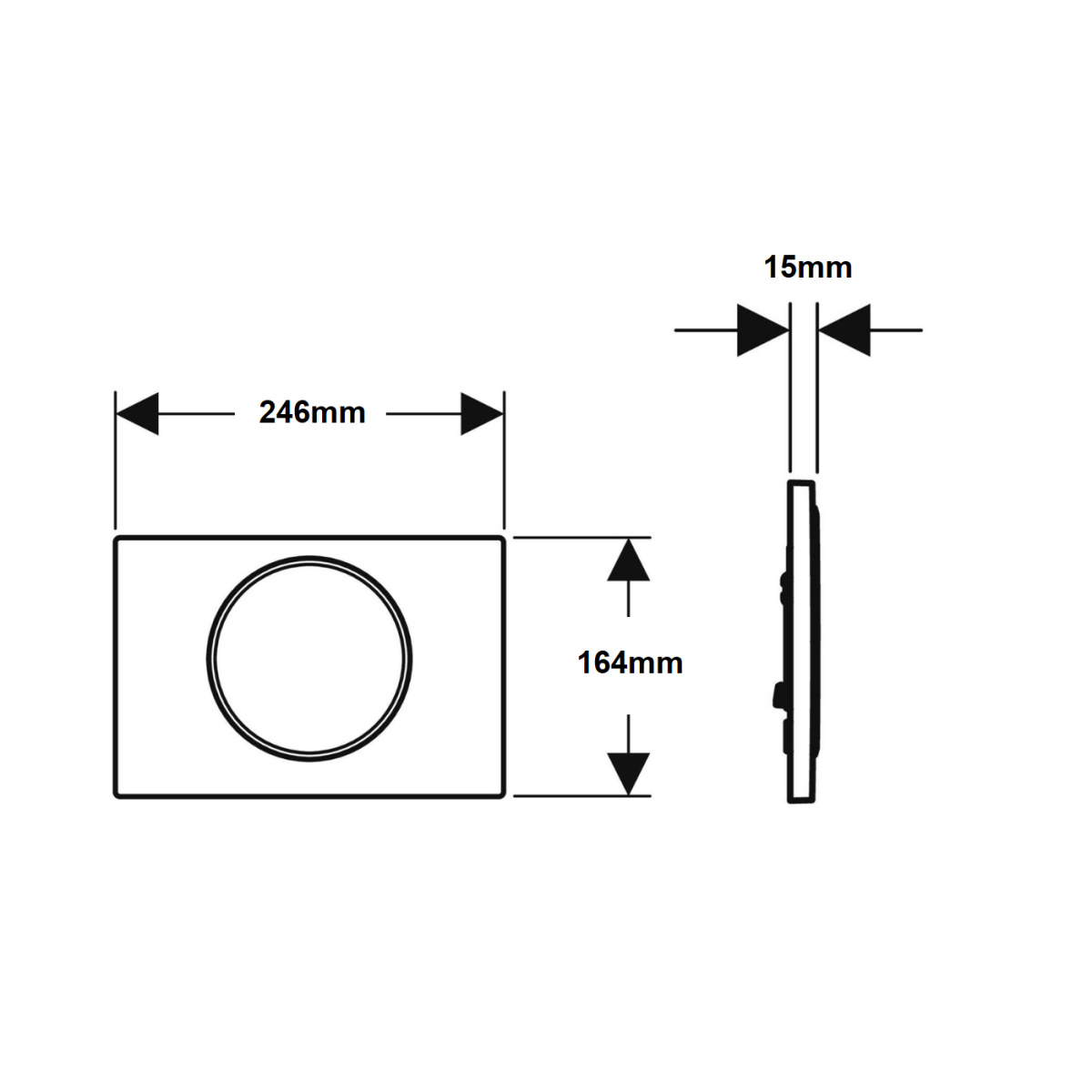 ΠΛΑΚΕΤΑ GEBERIT SIGMA 10 ΦΩΤΟΚΥΤΤΑΡΟΥ 115.906.DW.6 ΜΑΥΡΗ ΜΑΤ ΑΝΟΞΕΙΔΩΤΗ ΒΙΔΩΤΗ - Image 2