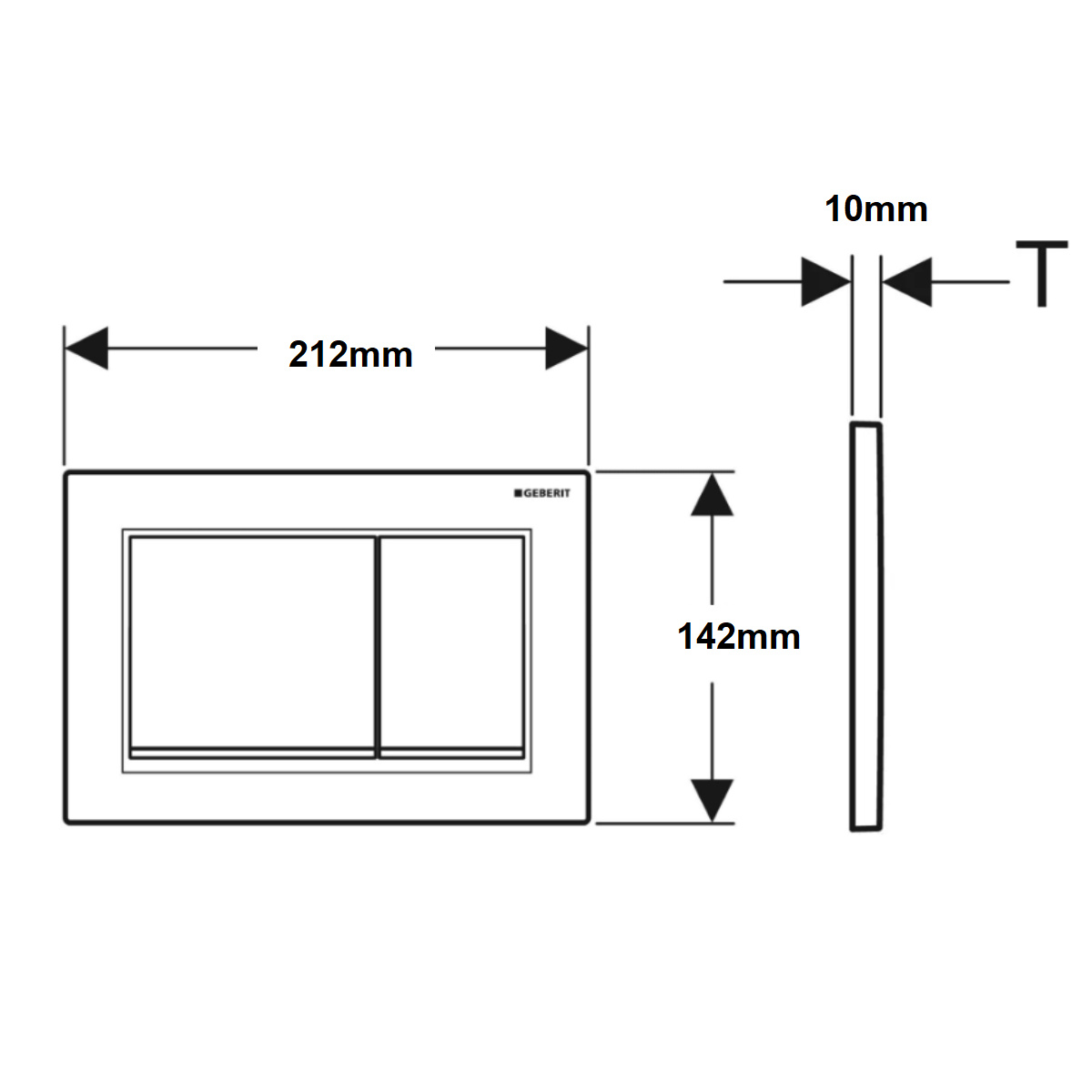 ΠΛΑΚΕΤΑ GEBERIT OMEGA 30 115.080.01.1 ΛΕΥΚΗ ΜΑΤ - Image 2