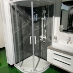 ΚΑΜΠΙΝΑ ΗΜΙΚΥΚΛΙΚΗ ΔΙΑΦΑΝΟ ΚΡΥΣΤΑΛΛΟ ICL 787 WHITE 85x110x190 - 95x120x190 - Image 3