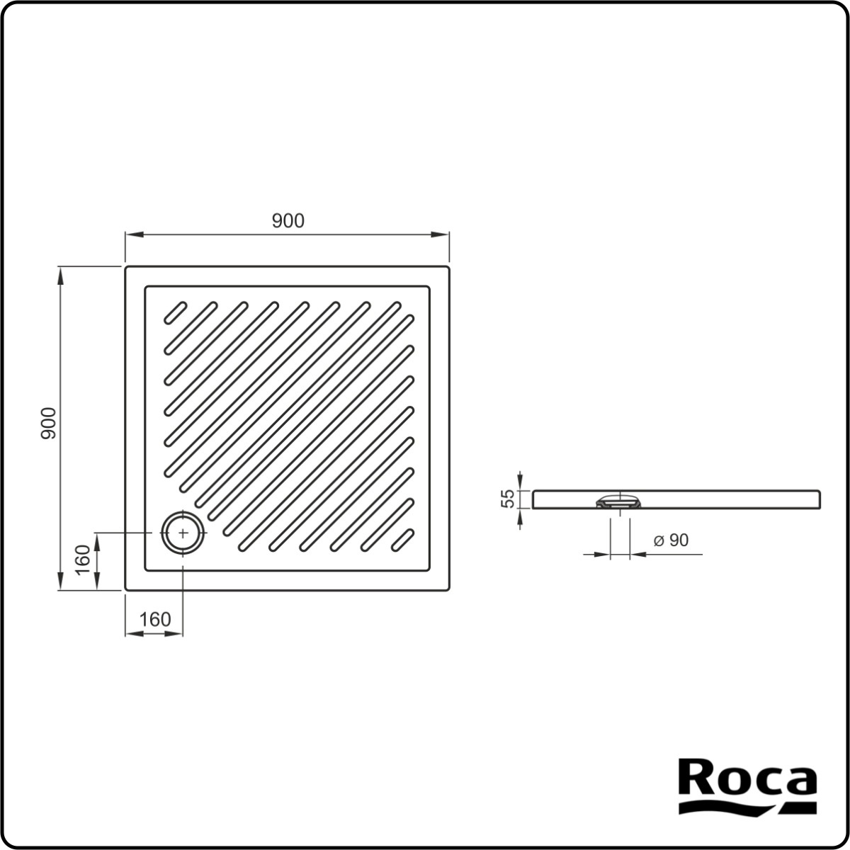 ΝΤΟΥΖΙΕΡΑ ΠΟΡ.90x90 ΤΕΤΡΑΓΩΝΗ  ΡΟΜΑ Φ90 ROCA - Image 2