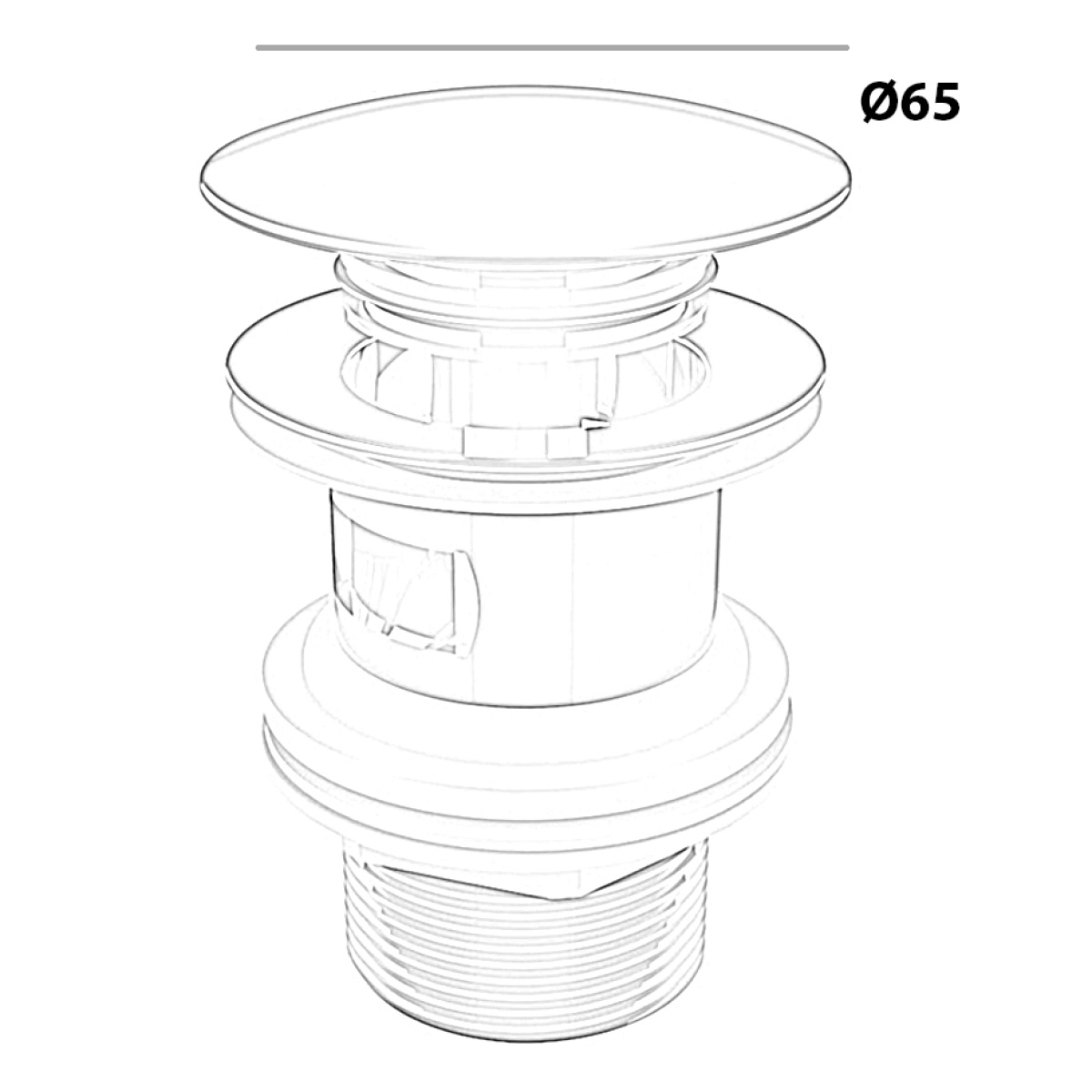 ΒΑΛΒΙΔΑ ΝΙΠΤΗΡΟΣ ΠΑΤΗΤΗ AQUA Φ65 ΜΑΥΡΗ ROCA - Image 2