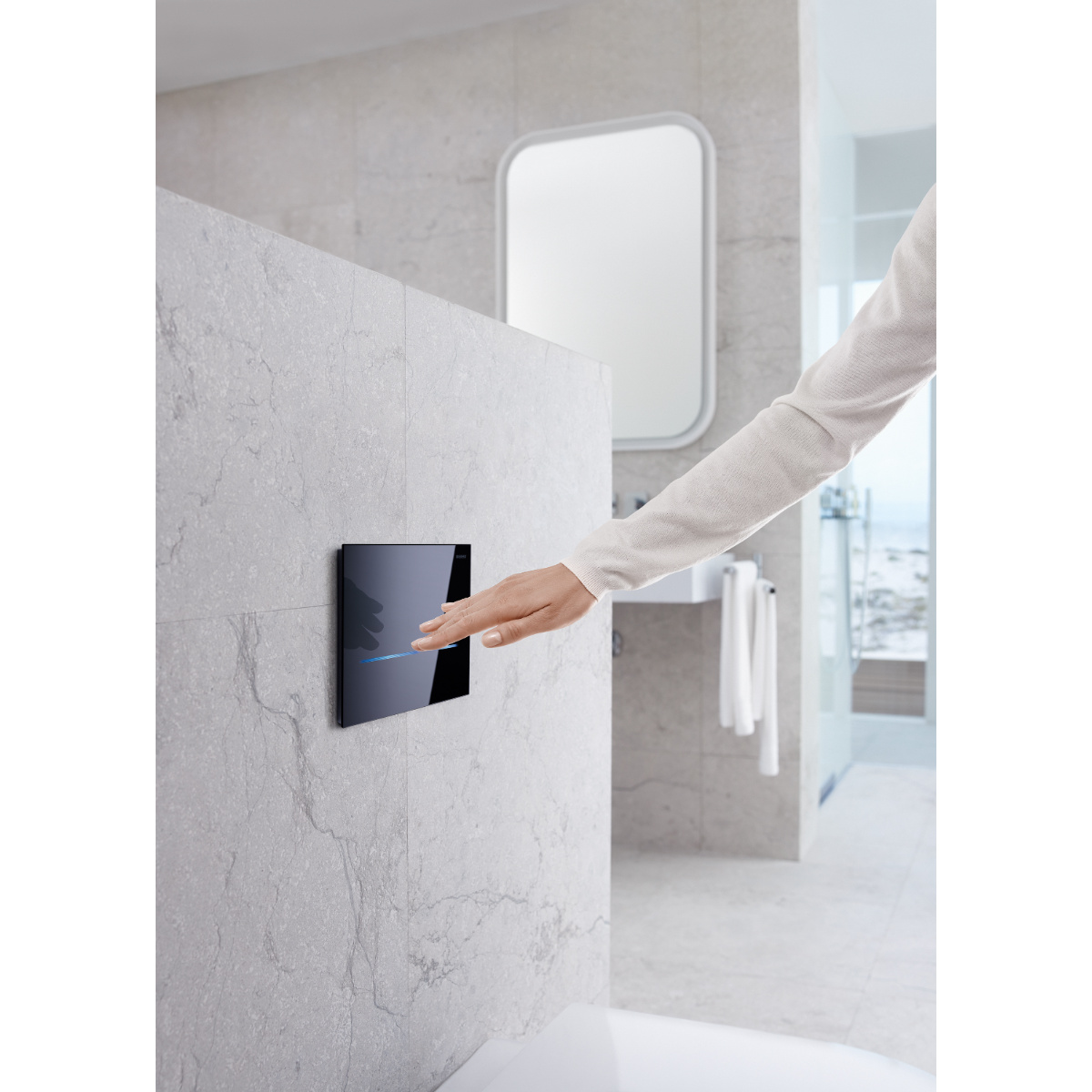 ΠΛΑΚΕΤΑ ΦΩΤΟΚΥΤΤΑΡΟΥ SIGMA 80 DUAL FLUSH GEBERIT 116.090.SG.1 ΜΑΥΡΟ ΓΥΑΛΙ - Image 4