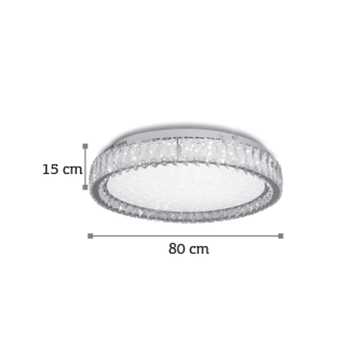 InLight Πλαφονιέρα οροφής LED 80W 4000K από χρώμιο μέταλλο και κρύσταλλα D:80cm (42013-Α) - Image 2