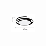 InLight Πλαφονιέρα οροφής LED 56W 3000K από μέταλλο σε μαύρη απόχρωση και ακρυλικό D:40cm (42018) - Image 2