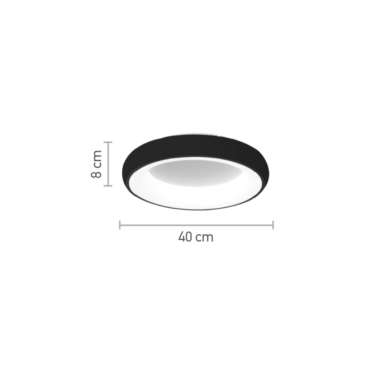 InLight Πλαφονιέρα οροφής LED 54W 3CCT (by tuya) από μαύρο και λευκό ακρυλικό D:40cm (42020-B-Black) - Image 2