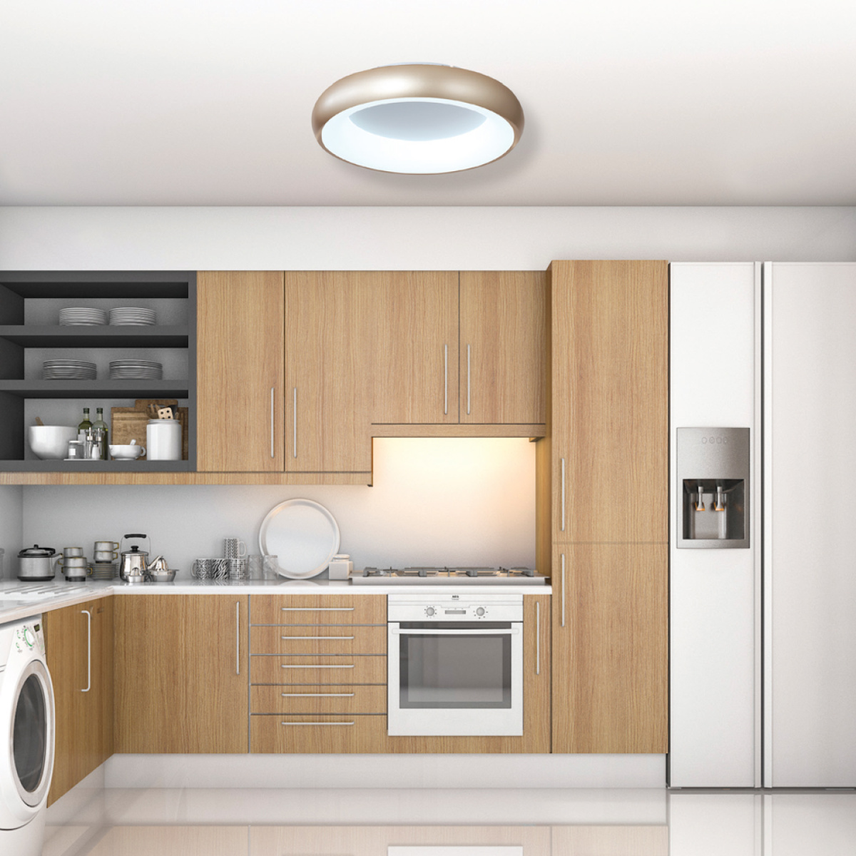 InLight Πλαφονιέρα οροφής LED 110W 3CCT από λευκό ακρυλικό D:60cm (42020-A-White) - Image 2