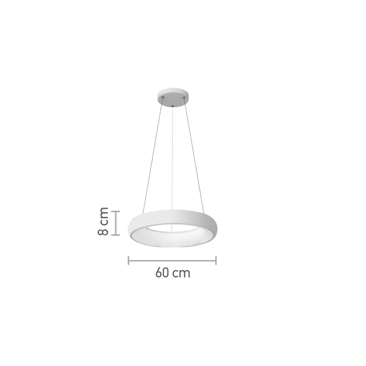 InLight Κρεμαστό φωτιστικό LED 110W 3CCT από λευκό ακρυλικό D:60cm (42023-A-White) - Image 2