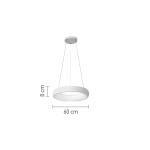 InLight Κρεμαστό φωτιστικό LED 110W 3CCT από λευκό ακρυλικό D:60cm (42023-A-White) - Image 2