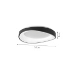 InLight Πλαφονιέρα οροφής LED 72W 3CCT από γκρί μέταλλο και λευκό ακρυλικό D:45cm (42033-Gray) - Image 2