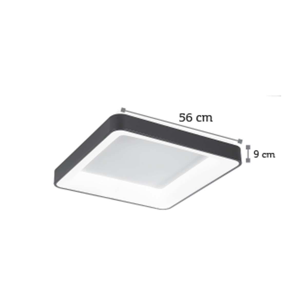 InLight Πλαφονιέρα οροφής LED 58W 4000K από μαύρο μέταλλο και ακρυλικό D:56cm (42173-Α) - Image 2