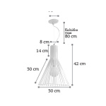 InLight Κρεμαστό φωτιστικό από λευκό μέταλλο 1XE27 D:30cm (4347-Α-WH) - Image 2