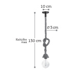 InLight Κρεμαστό φωτιστικό από καφέ σχοινί 1XE27 D:130cm (4381-1-BL) - Image 2