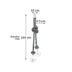 InLight Κρεμαστό φωτιστικό από καφέ σχοινί 2XE27 D:160cm (4381-2-BL) - Image 2