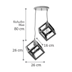 InLight Κρεμαστό φωτιστικό από μαύρο μέταλλο 2XE27 D:20cm (4400-2-BL-ΡΟΖΕΤΑ) - Image 2