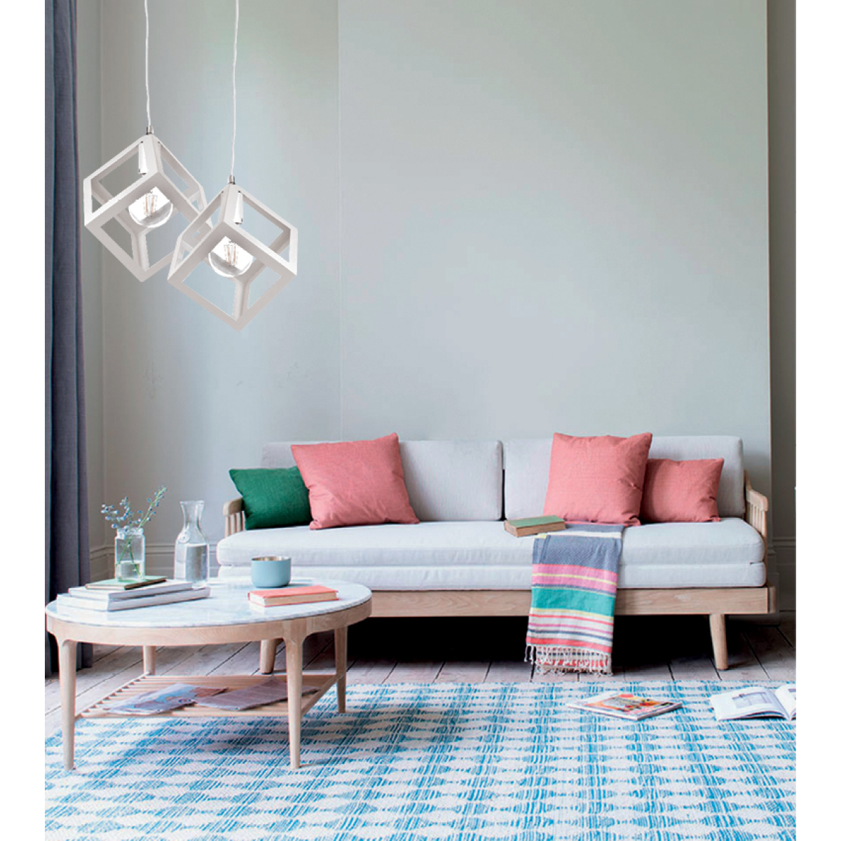 InLight Κρεμαστό φωτιστικό από λευκό μέταλλο 1XE27 D:10cm (4400-WH) - Image 2
