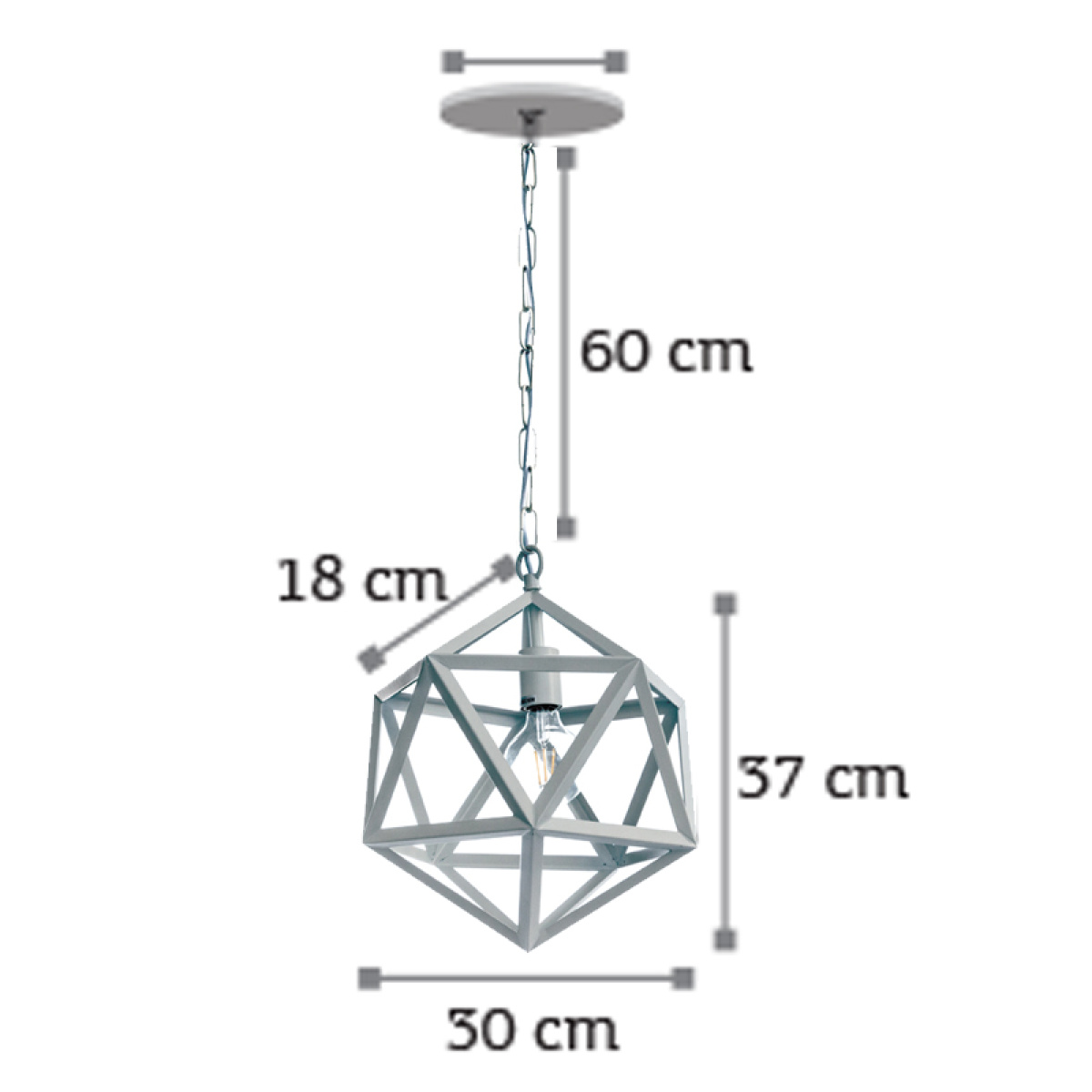 InLight Κρεμαστό φωτιστικό από λευκό μέταλλο 1XE27 D:30cm (4418-WH) - Image 2