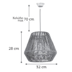 InLight Κρεμαστό φωτιστικό καφέ από σχοινί 1XE27 D:32cm (4502) - Image 2