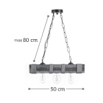 InLight Κρεμαστό φωτιστικό από ξύλο και σχοινί 3XE27 D:50cm (5318-3) - Image 2
