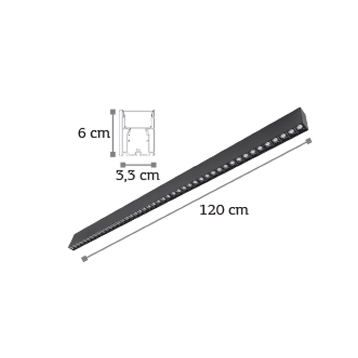 InLight Κρεμαστό φωτιστικό LED 40W 3000K από αλουμίνιο σε μαύρη απόχρωση D:120cm (6030-120-BL) - Image 2
