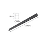 InLight Κρεμαστό φωτιστικό LED 40W 3000K από αλουμίνιο σε μαύρη απόχρωση D:120cm (6030-120-BL) - Image 2