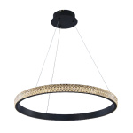 InLight Κρεμαστό φωτιστικό LED 56W 3000W από μαύρο αλουμίνιο και ακρυλικό D:60cm (6032-B)