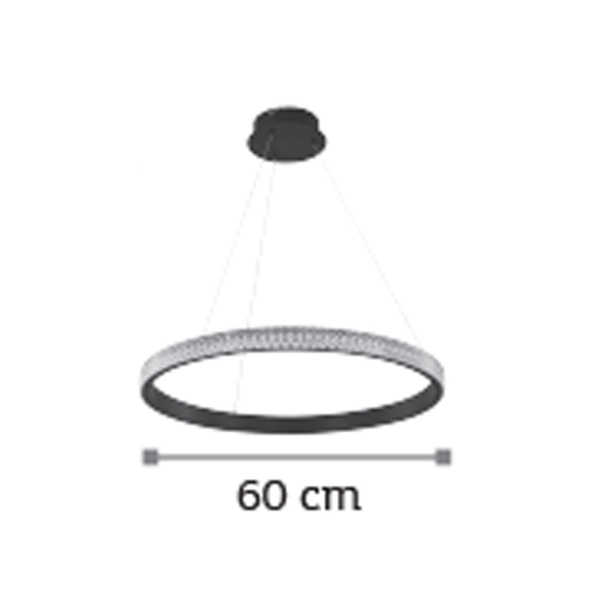 InLight Κρεμαστό φωτιστικό LED 56W 3000K από χρώμιο αλουμίνιο και ακρυλικό D:60cm (6033-B-CH) - Image 2