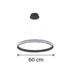 InLight Κρεμαστό φωτιστικό LED 56W 3000K από χρώμιο αλουμίνιο και ακρυλικό D:60cm (6033-B-CH) - Image 2