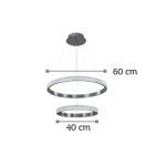 InLight Κρεμαστό φωτιστικό LED 94W 3000K από μαύρο αλουμίνιο και ακρυλικό D:60cm (6032-A) - Image 2
