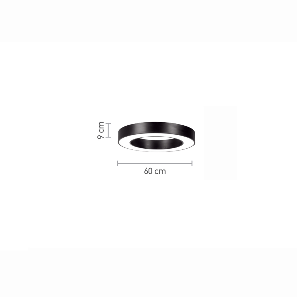 InLight Κρεμαστό φωτιστικό LED 40W 3000K σε μαύρη απόχρωση D:60cm (6041-60-BL) - Image 2