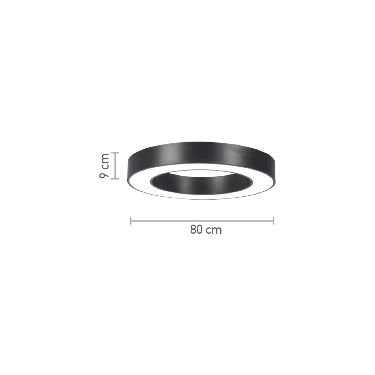 InLight Κρεμαστό φωτιστικό LED 50W 3000K σε μαύρη απόχρωση D:80cm (6041-80-BL) - Image 2