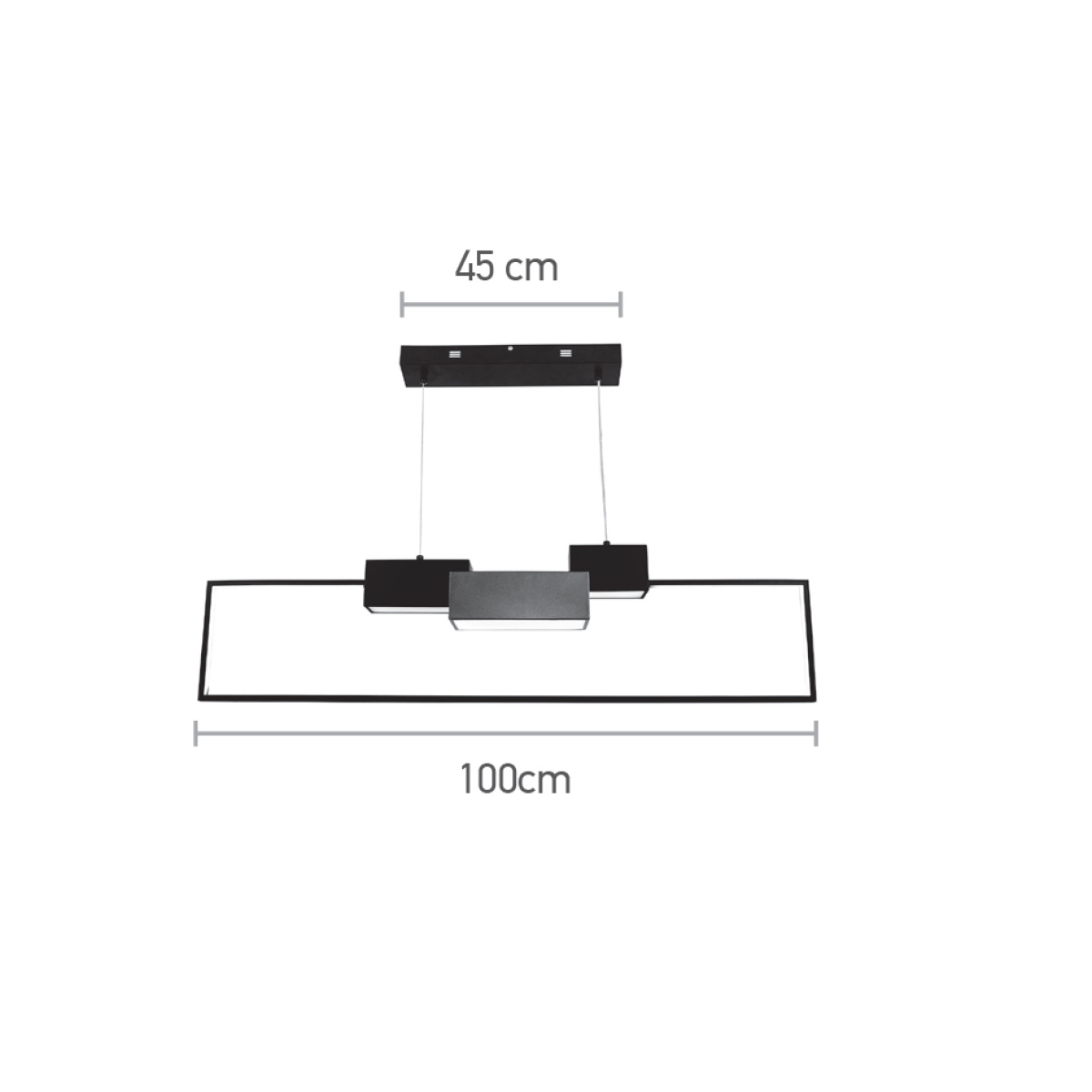 InLight Κρεμαστό φωτιστικό LED 55W 3CCT σε μαύρη και χρυσαφί απόχρωση D:100cm (6045) - Image 2