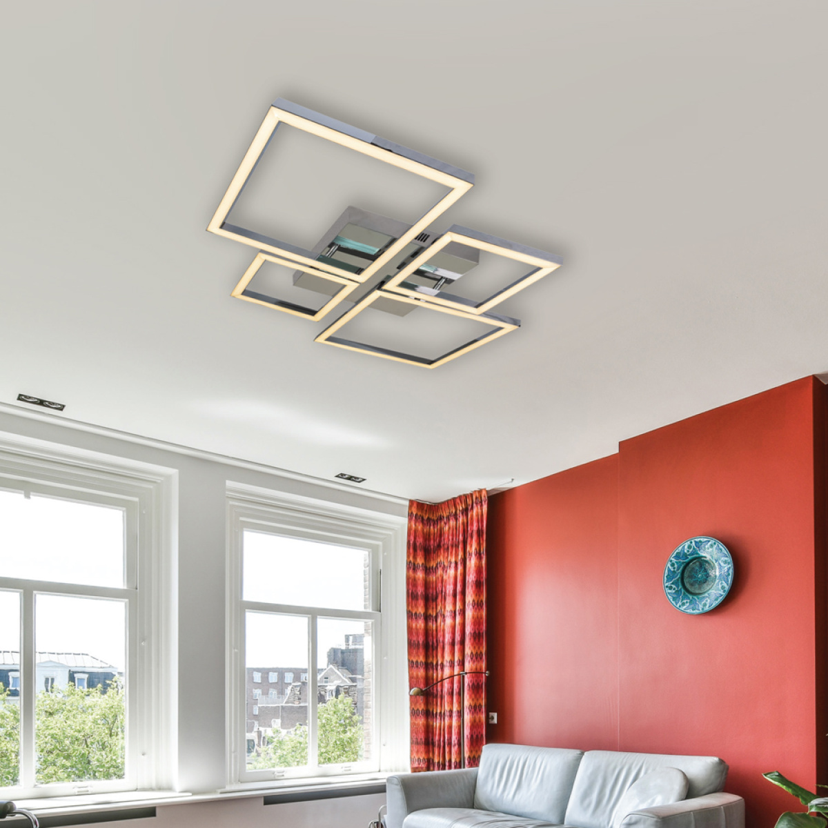 InLight Πλαφονιέρα οροφής LED 70W 3CCT σε χρυσαφί απόχρωση D:65cm (6051-GL) - Image 2
