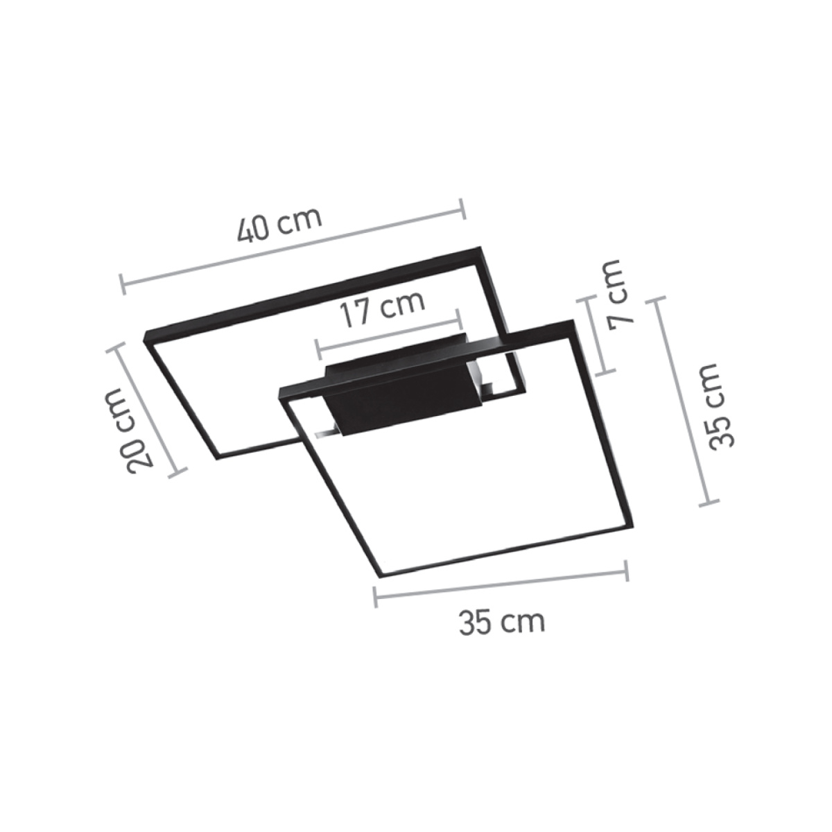 InLight Πλαφονιέρα οροφής LED 38W 3000Κ σε μαύρη απόχρωση D:45cm (6065-BL) - Image 2