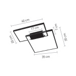 InLight Πλαφονιέρα οροφής LED 38W 3000Κ σε μαύρη απόχρωση D:45cm (6065-BL) - Image 2