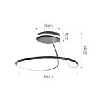 InLight Κρεμαστό φωτιστικό LED 38W 3CCT (by switch on base) σε μαύρο χρώμα D:50cm (6074-BL) - Image 2