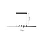 InLight Κρεμαστό φωτιστικό LED 40W 3CCT (by switch on base) σε μαύρο χρώμα D:120cm (6075-BL) - Image 2