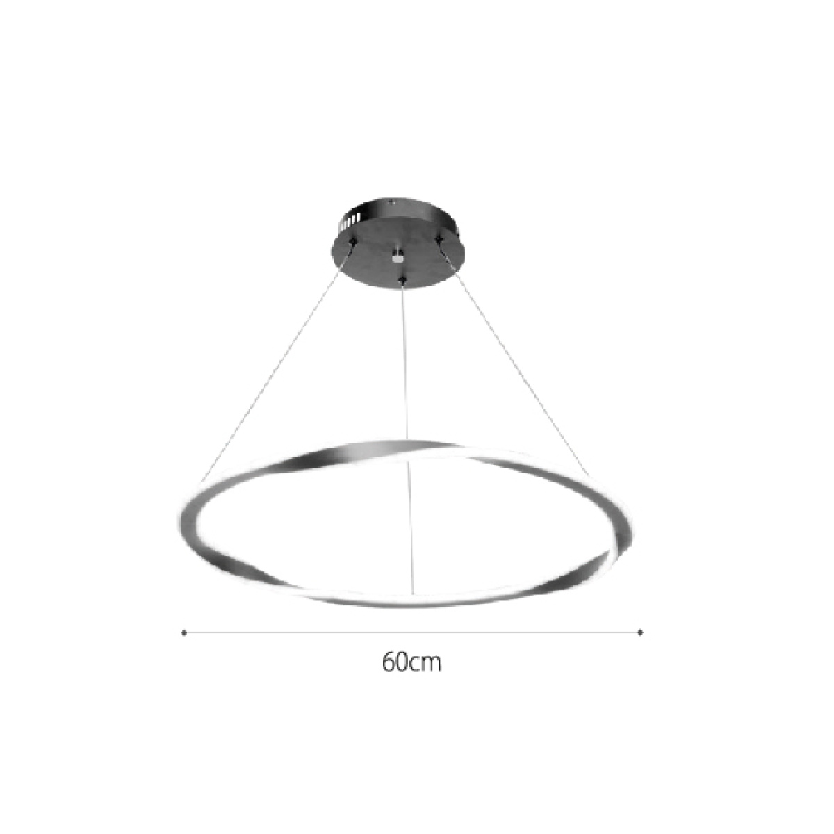 InLight Κρεμαστό φωτιστικό LED 60W 3CCT (by switch on base) σε μαύρο χρώμα D:60cm (6079-BL) - Image 2