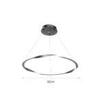 InLight Κρεμαστό φωτιστικό LED 60W 3CCT (by switch on base) σε μαύρο χρώμα D:60cm (6079-BL) - Image 2