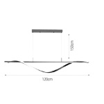 InLight Κρεμαστό φωτιστικό LED 40W 3CCT (by switch on base) σε μαύρο χρώμα D:120cm (6084-BL) - Image 2