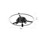 InLight Πλαφονέρα Οροφής LED 48W 3000K σε μαύρο χρώμα D:60cm (6086-BL) - Image 2