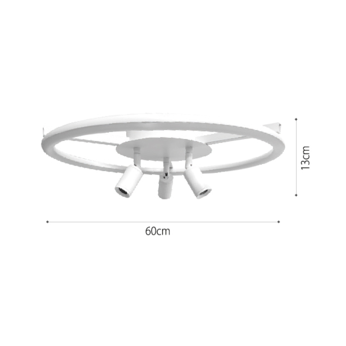 InLight Πλαφονέρα Οροφής LED 48W 3000K σε λευκό χρώμα D:60cm (6086-WH) - Image 2