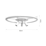 InLight Πλαφονέρα Οροφής LED 48W 3000K σε λευκό χρώμα D:60cm (6086-WH) - Image 2