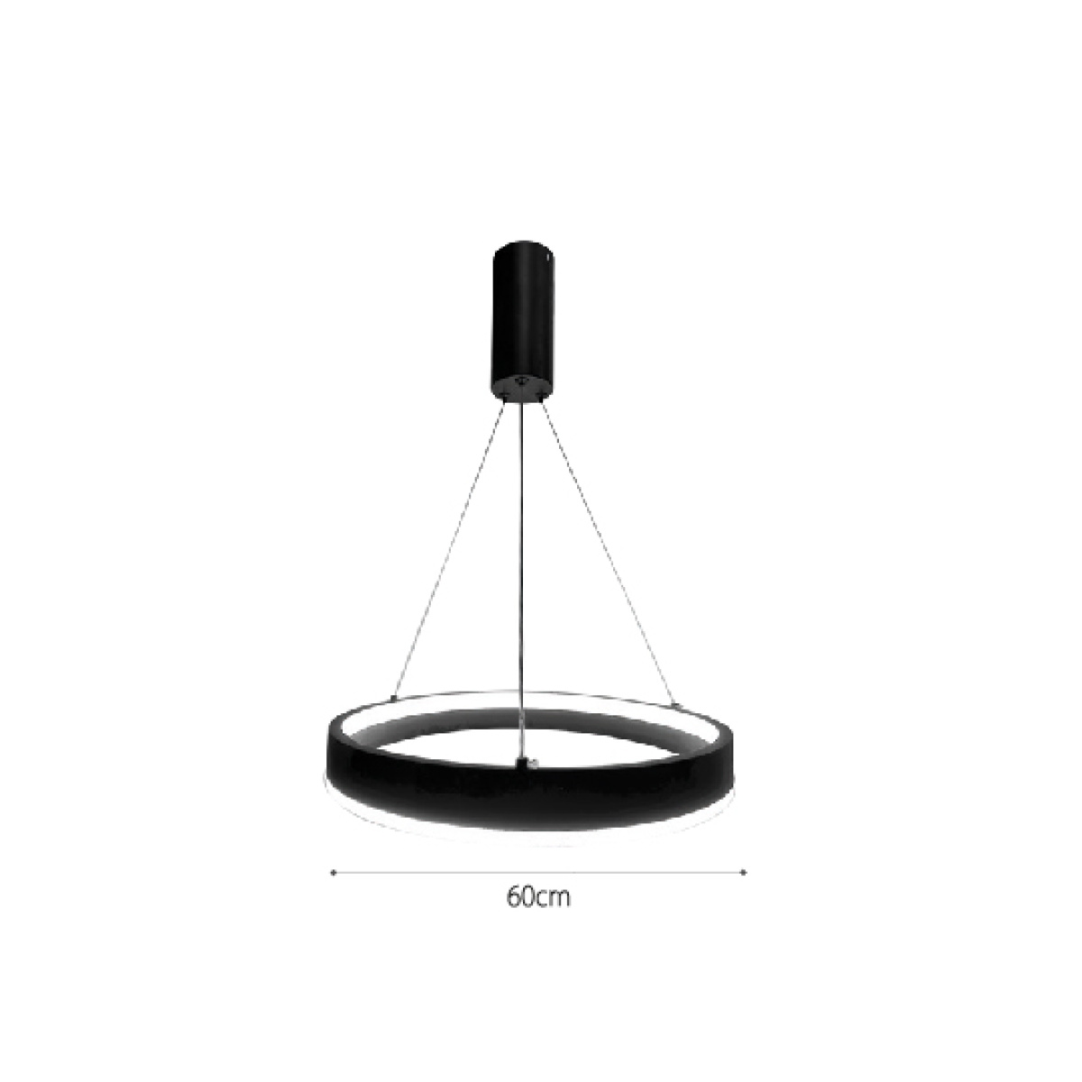 InLight Κρεμαστό φωτιστικό LED 60W 3CCT (by switch on base) σε λευκό χρώμα D:60cm (6090-WH) - Image 2