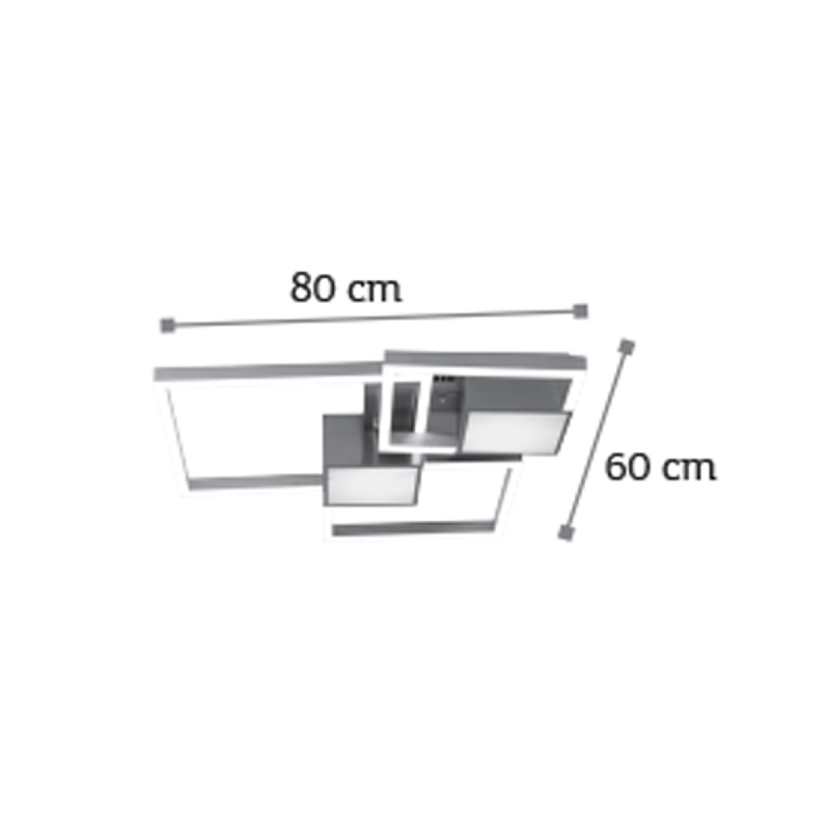 InLight Φωτιστικό οροφής LED 90W 3000K από αλουμίνιο σε χρώμιο απόχρωση D:80cm (6157-CH) - Image 2
